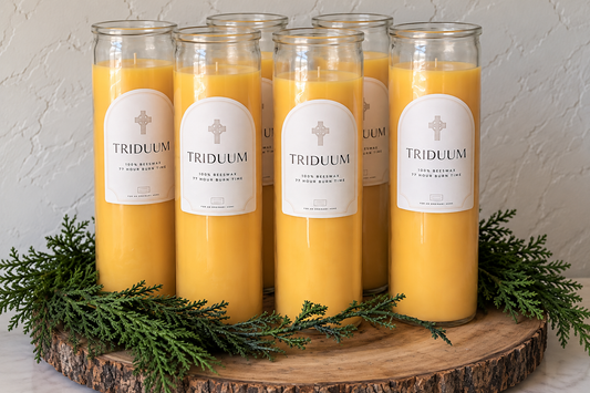 100% Beeswax Candle "Triduum" Three Day Burn Time