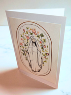 Handmade Marian Contemporary Blank Notecard:  5x7 Individual Card