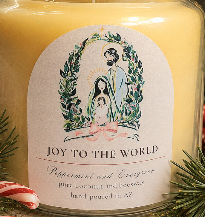 JOY TO THE WORLD Peppermint and Christmas Tree