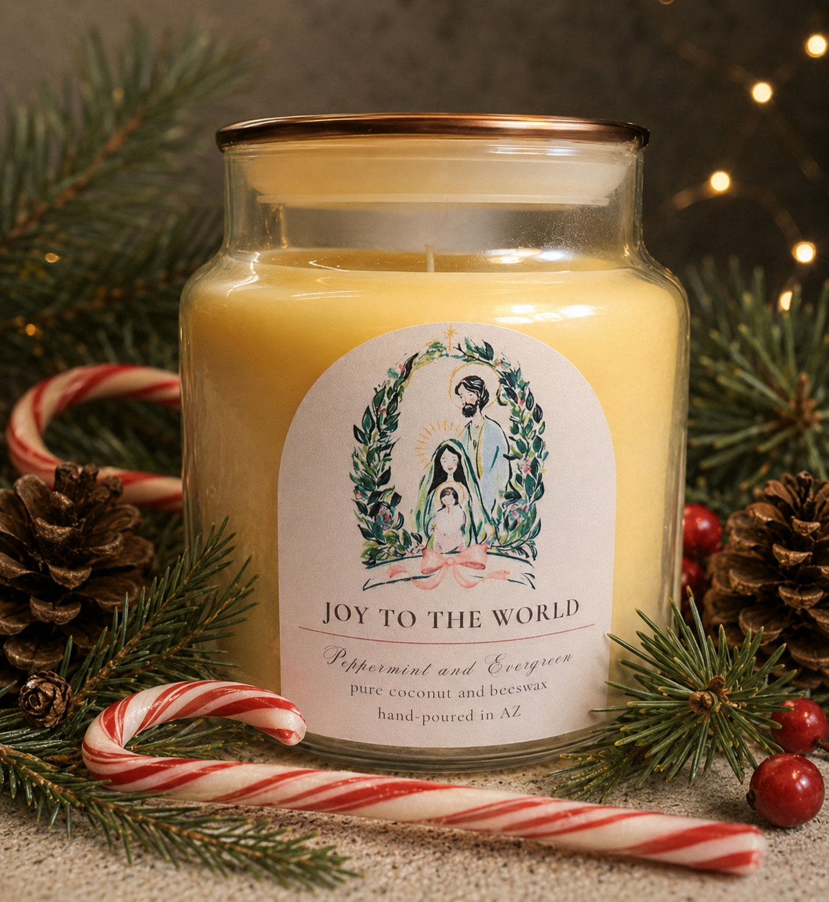 JOY TO THE WORLD Peppermint and Christmas Tree
