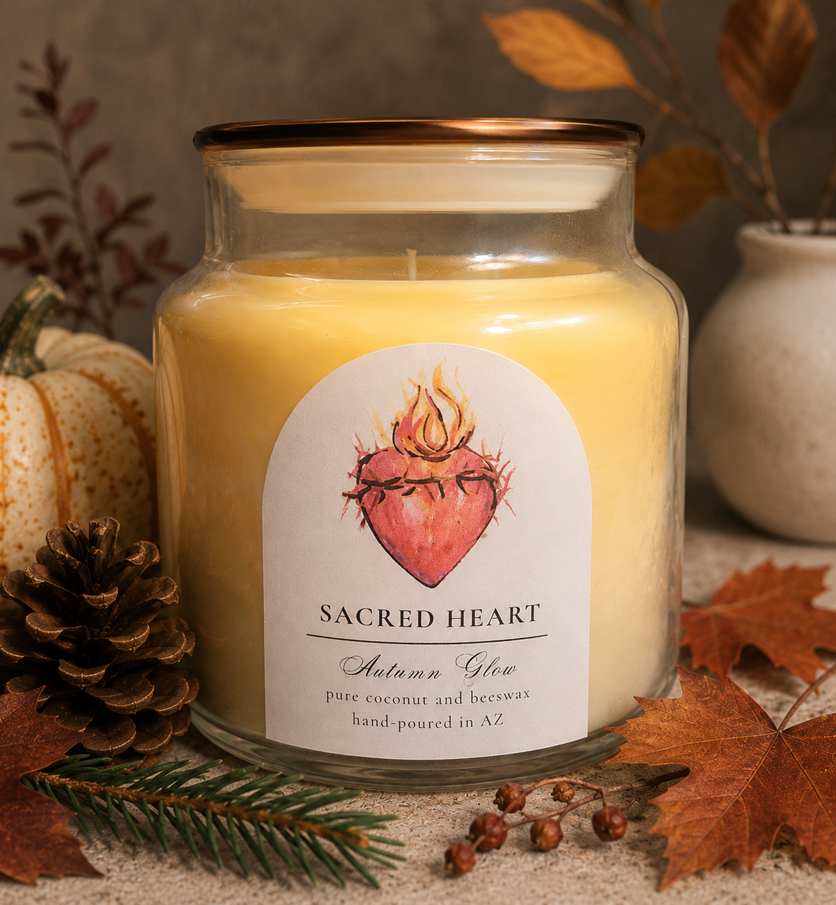 SACRED HEART Toasted Pumpkin, Triple-Wicked Candle