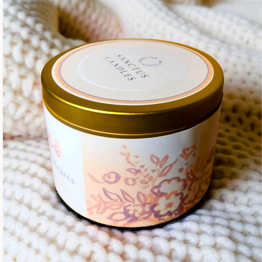 Joyous Double-Wicked Gold Tin Scented Candle