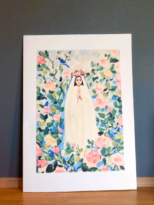 Handmade Mary Garden Notecard: 5x7 Individual Card