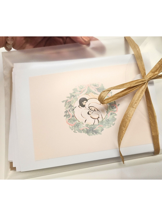 Handmade Christmas Notecards:  5x7, Set of 12