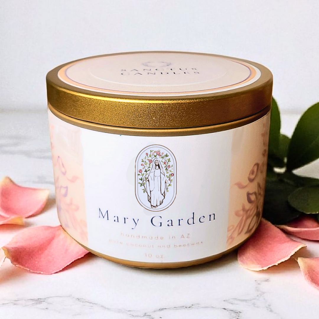 Mary Garden Double-Wicked Gold Tin Scented Candle