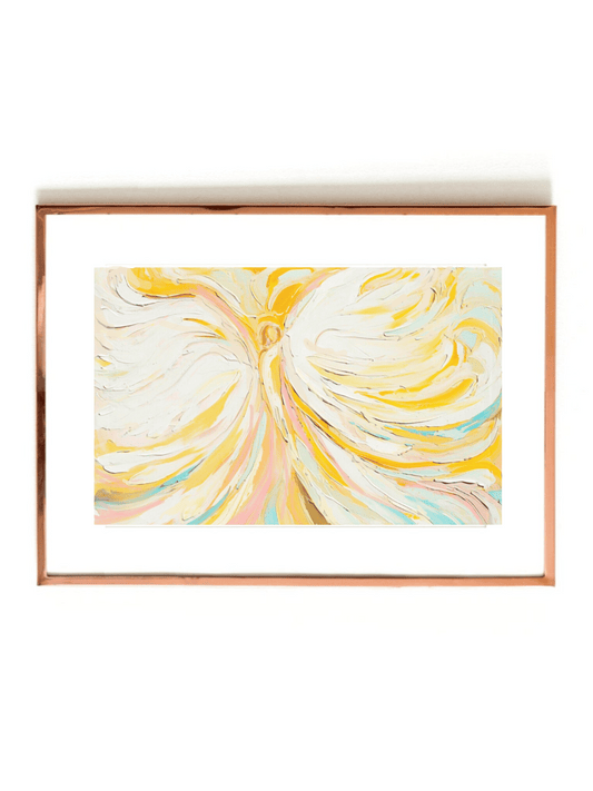 Angel contemporary watercolor print, unframed large, 24x18