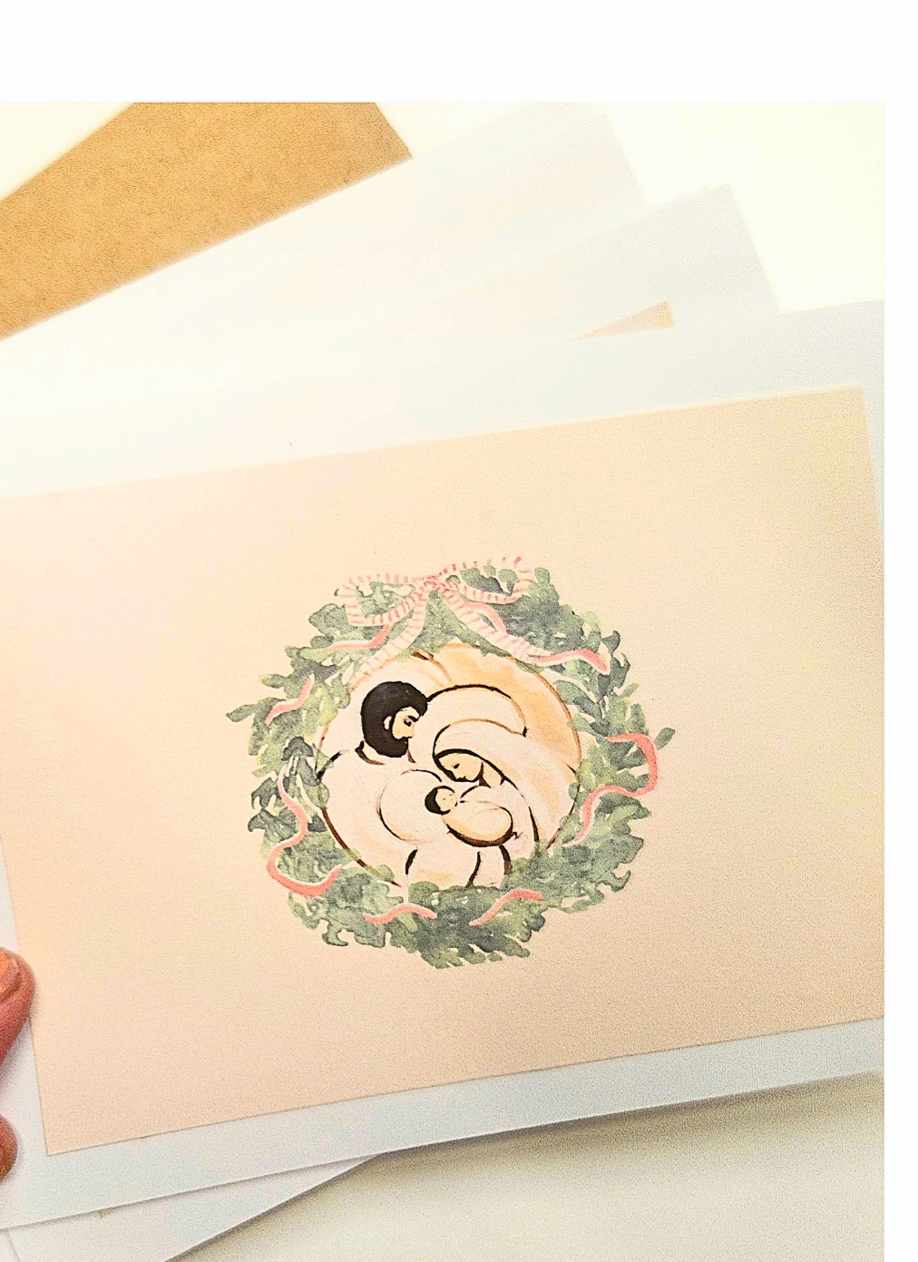 Handmade Christmas Notecards:  5x7, Set of 12