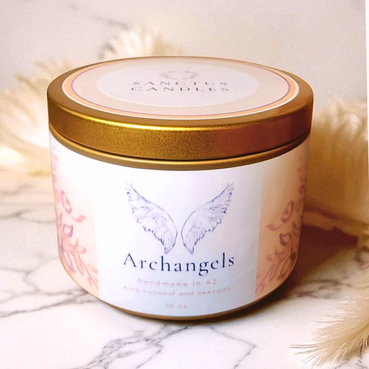 Archangels Double-Wicked Gold Tin Scented Candle