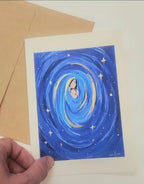 Catholic Marian Notecard - Contemporary Blue 5x7 Gift Card