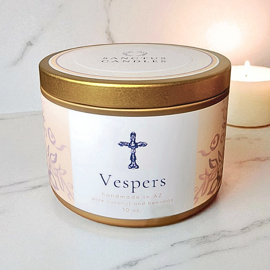 Vespers Double-Wicked Gold Tin Scented Candle